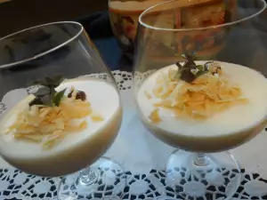 Witte chocolademousse met mascarpone en champagne