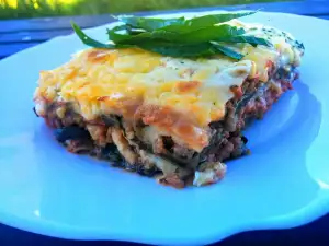 Aubergine lasagna zonder bladen
