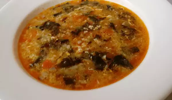 Gemakkelijke soep met lams orgaanvlees