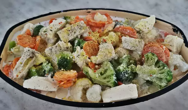 Ovenschotel met broccoli, bloemkool en wortel