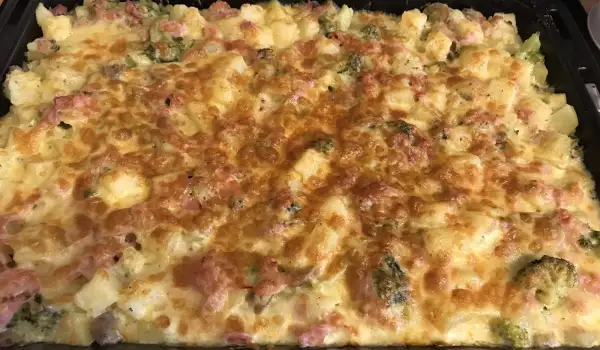 Broccoli met kaas, ham en kookroom