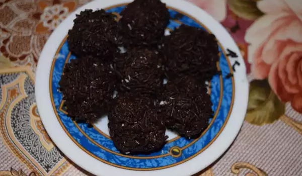 Chocolade balletjes met walnoten en koekjes