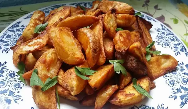 Rustiek gebakken huisgemaakte aardappeltjes