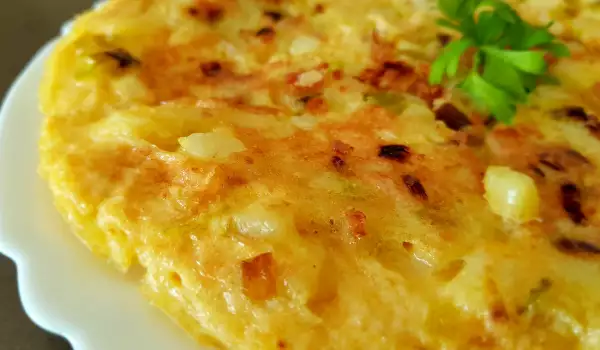 Frittata met prei en aardappelen