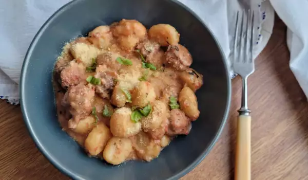 Gnocchi met worst