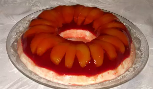 Perzik jelly dessert