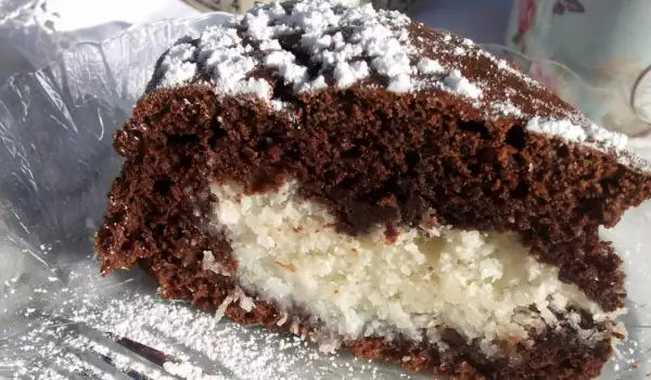 Cake met chocolade en kokos