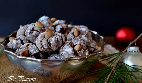 Kerstkoekjes met cacao en amandel