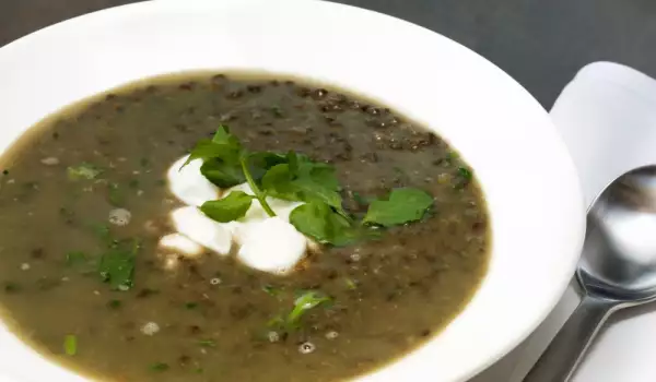 Stoofpotje van groene linzen