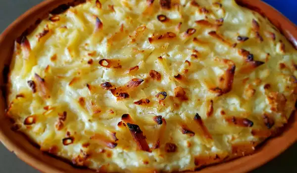 Macaroni met witte kaas uit de oven