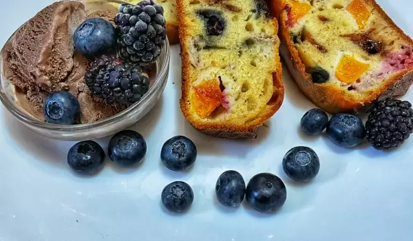 Fruitcake met proteïne en bosbessen