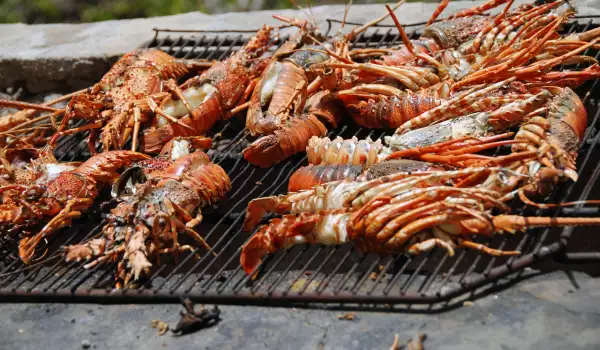 Kreeften van de grill