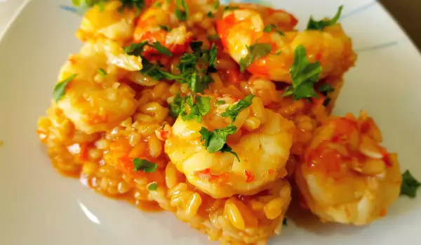 Risotto met gambas