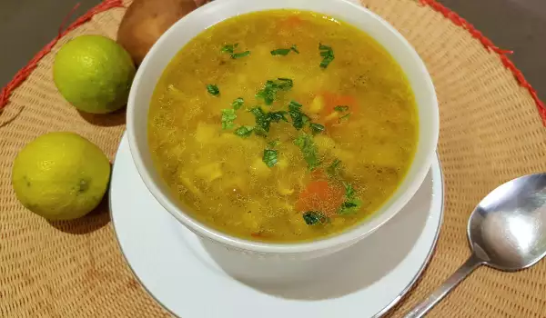 Champignon soep met saffraan en shiitake
