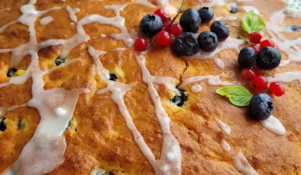 Italiaanse cake met ricotta en bosbessen