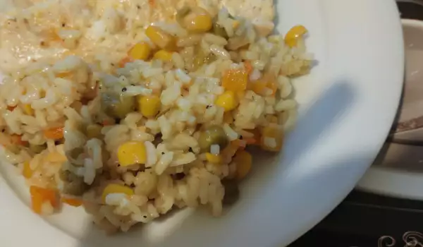 Rijst met bevroren groenten
