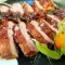 Eendenborst met goudbes en honingsaus