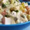 Eiersalade met spek en erwtjes