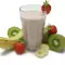 Chocoladeshake met stukjes banaan