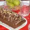 Chocoladecake met peer en hazelnoot