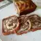 Tweekleurige cake met oploskoffie