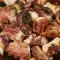 Gebakken octopus in de pan