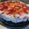 Oreo cheesecake met aardbeien en kokosnoot