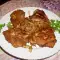 Gekarameliseerde uien met gouden steaks