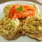 Eiersalade met aubergine en walnoten