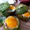 Ronde gevulde courgette met deksel
