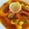 Mediterrane soep met mossel en garnalen