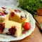 Cake met ricotta en aardbeien