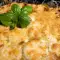 In de oven gebakken courgette met vier kazen