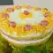 Aardappel cake met ham en witte kaas