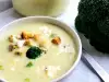 Roomsoep met broccoli en blauwe kaas