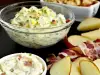 Aardappelsalade met spekjes en rucola