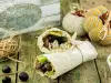 Lavashwrap met rijst en rundvlees