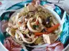 Japanse udon noedels met shiitake en tofu
