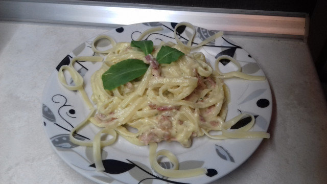 Linguine met carbonara saus