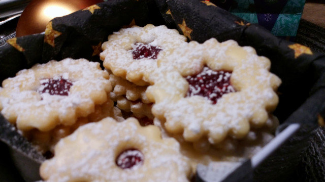 Favoriete kerst Linzer koekjes