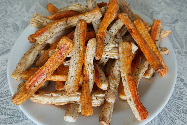 Surimi chips uit de airfryer