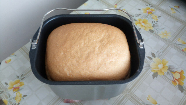 Witbrood met verse gist in een broodmachine